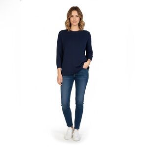 St. John Basics Navy Knit Tunic Sweater Women’s Medium